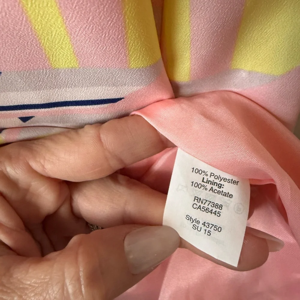 J. Crew Vibrant Pink and Yellow Geometric Mini Dress size 2